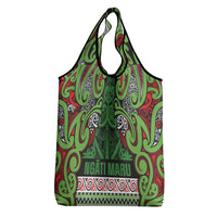 Aotearoa Iwi Ngati Maru Hauraki Grocery Bag Maori Wharenui House Tribal Pattern LT9 - Polynesian Pride