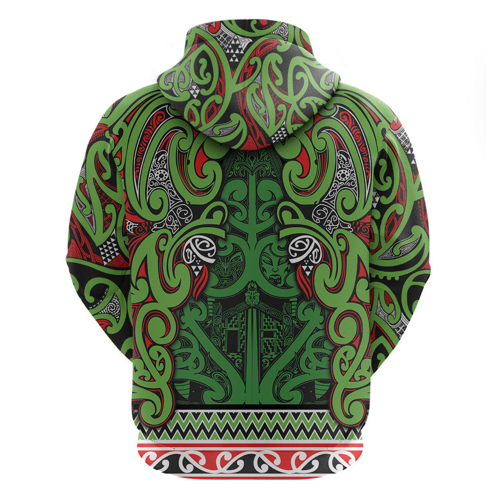 Aotearoa Iwi Ngati Maru Hauraki Hoodie Maori Wharenui House Tribal Pattern LT9 - Polynesian Pride