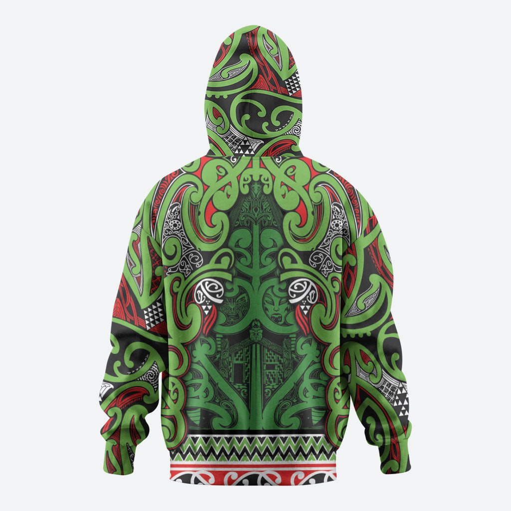 Aotearoa Iwi Ngati Maru Hauraki Hoodie Maori Wharenui House Tribal Pattern LT9 - Polynesian Pride