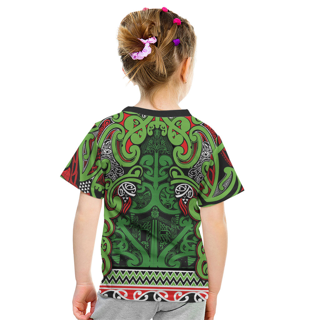 Aotearoa Iwi Ngati Maru Hauraki Kid T Shirt Maori Wharenui House Tribal Pattern LT9 - Polynesian Pride