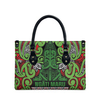 Aotearoa Iwi Ngati Maru Hauraki Leather Bag Maori Wharenui House Tribal Pattern LT9 - Polynesian Pride
