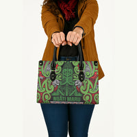 Aotearoa Iwi Ngati Maru Hauraki Leather Bag Maori Wharenui House Tribal Pattern LT9 - Polynesian Pride