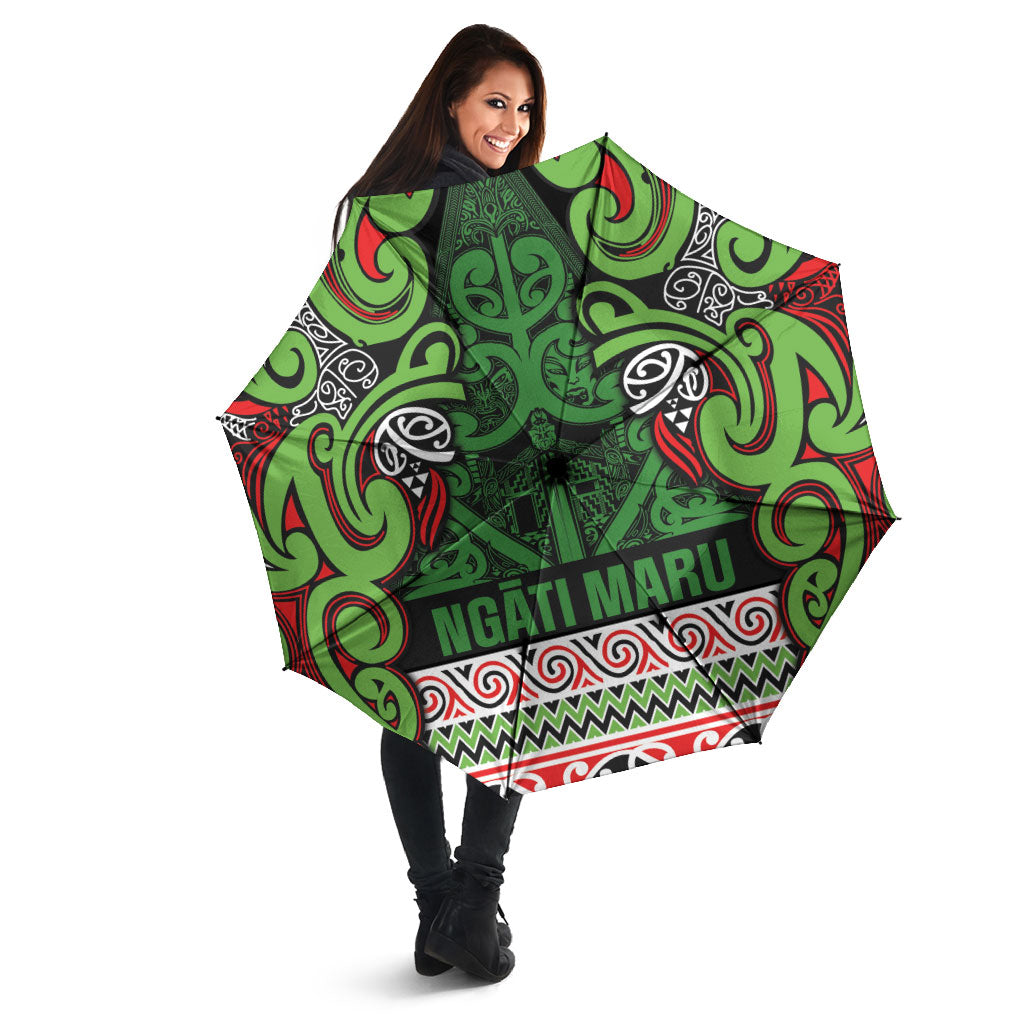 Aotearoa Iwi Ngati Maru Hauraki Umbrella Maori Wharenui House Tribal Pattern LT9 - Polynesian Pride