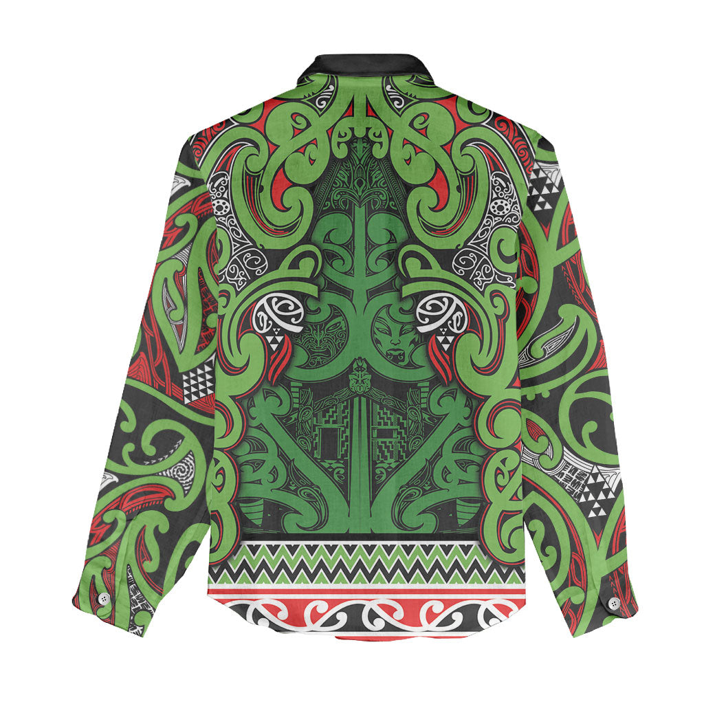 Aotearoa Iwi Ngati Maru Hauraki Women Casual Shirt Maori Wharenui House Tribal Pattern LT9 - Polynesian Pride