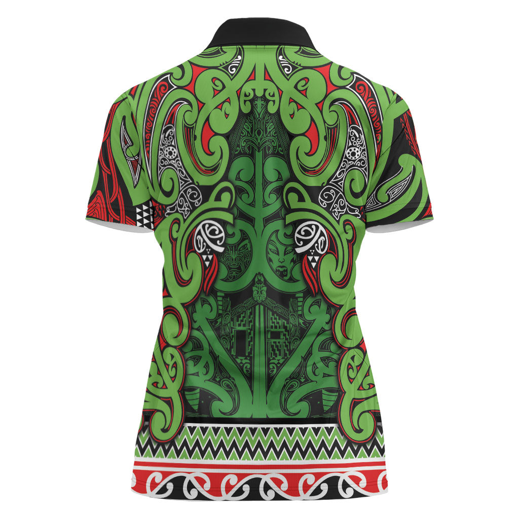 Aotearoa Iwi Ngati Maru Hauraki Women Polo Shirt Maori Wharenui House Tribal Pattern LT9 - Polynesian Pride