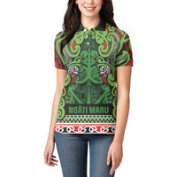 Aotearoa Iwi Ngati Maru Hauraki Women Polo Shirt Maori Wharenui House Tribal Pattern LT9 - Polynesian Pride