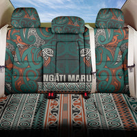 Aotearoa Iwi Ngāti Maru Taranaki Back Car Seat Cover Maori Wharenui House Tribal Pattern LT9 One Size Deep Teal - Polynesian Pride