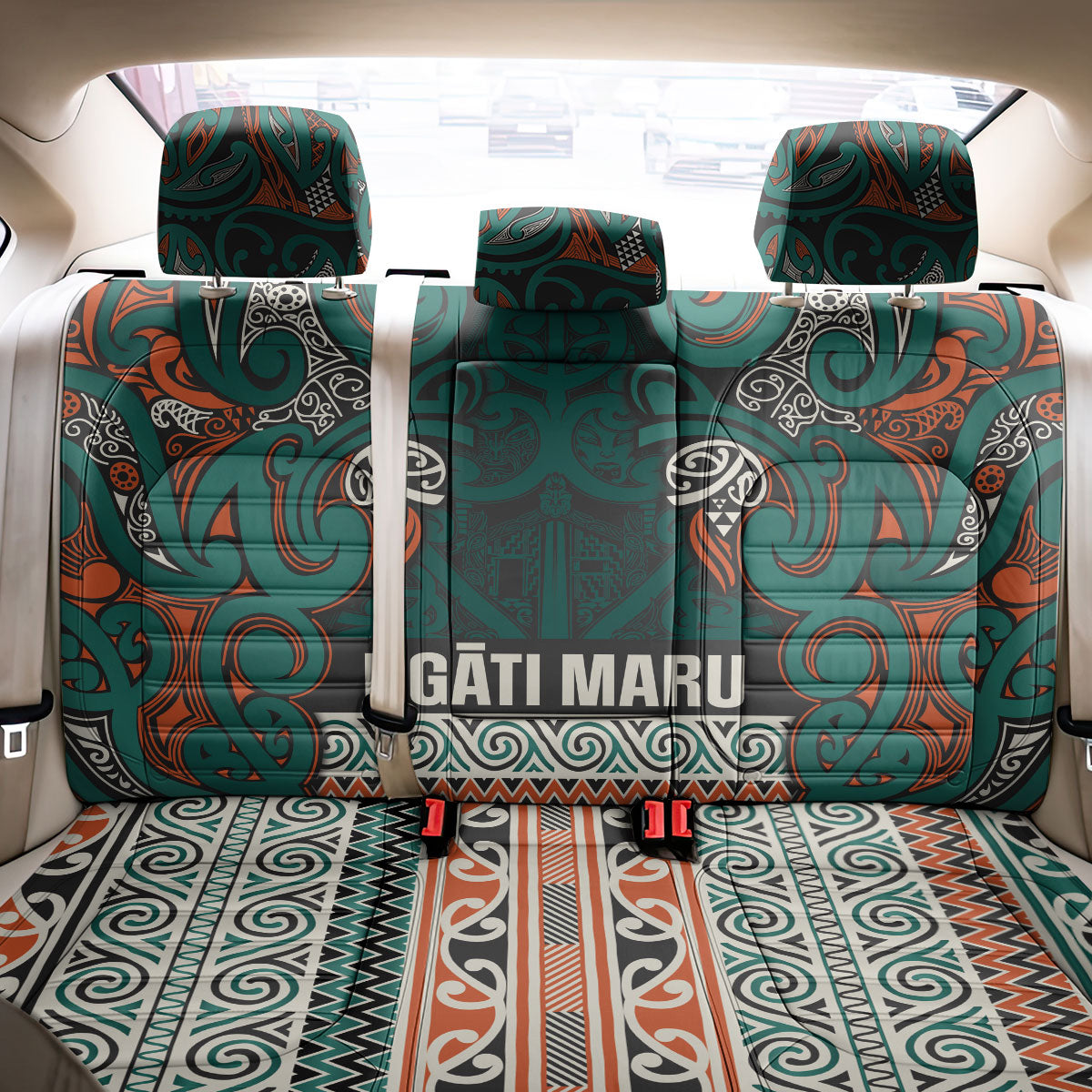 Aotearoa Iwi Ngāti Maru Taranaki Back Car Seat Cover Maori Wharenui House Tribal Pattern LT9 - Polynesian Pride