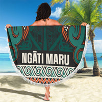 Aotearoa Iwi Ngāti Maru Taranaki Beach Blanket Maori Wharenui House Tribal Pattern LT9 - Polynesian Pride