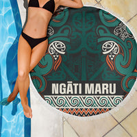 Aotearoa Iwi Ngāti Maru Taranaki Beach Blanket Maori Wharenui House Tribal Pattern LT9 - Polynesian Pride