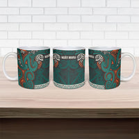 Aotearoa Iwi Ngāti Maru Taranaki Ceramic Mug Maori Wharenui House Tribal Pattern LT9 - Polynesian Pride