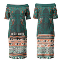 Aotearoa Iwi Ngāti Maru Taranaki Couples Matching Puletasi and Hawaiian Shirt Maori Wharenui House Tribal Pattern LT9 - Polynesian Pride