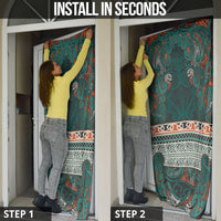 Aotearoa Iwi Ngāti Maru Taranaki Door Cover Maori Wharenui House Tribal Pattern LT9 - Polynesian Pride