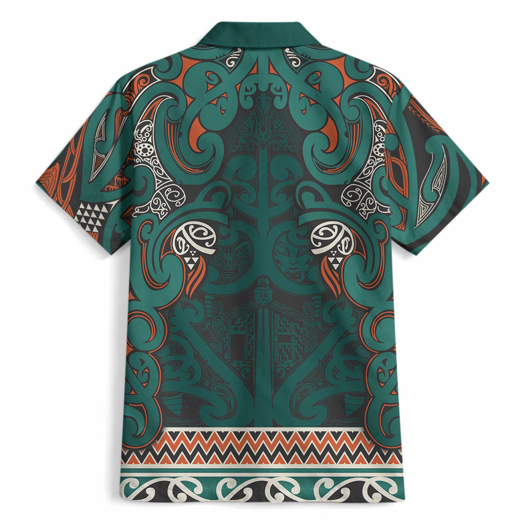 Aotearoa Iwi Ngāti Maru Taranaki Hawaiian Shirt Maori Wharenui House Tribal Pattern LT9 - Polynesian Pride