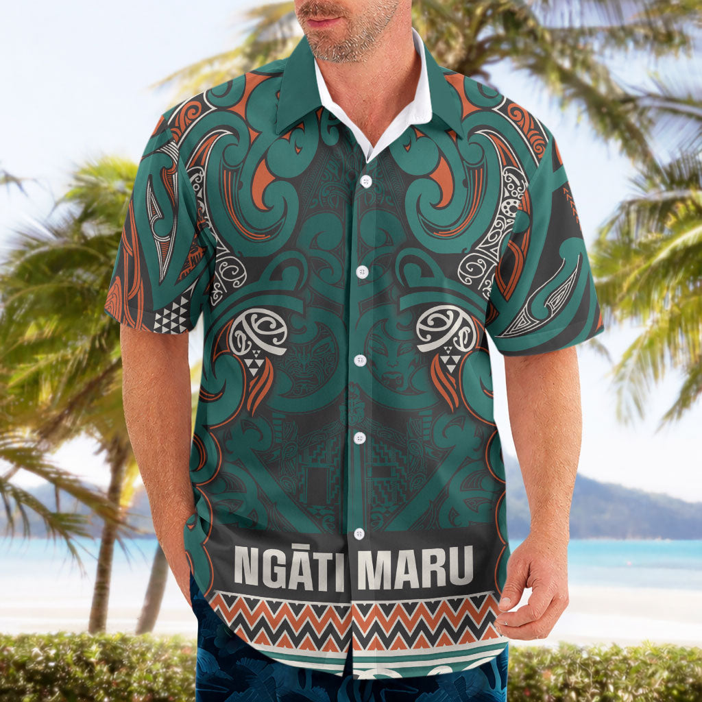 Aotearoa Iwi Ngāti Maru Taranaki Hawaiian Shirt Maori Wharenui House Tribal Pattern LT9 - Polynesian Pride