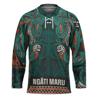 Aotearoa Iwi Ngāti Maru Taranaki Hockey Jersey Maori Wharenui House Tribal Pattern LT9 Unisex Deep Teal - Polynesian Pride