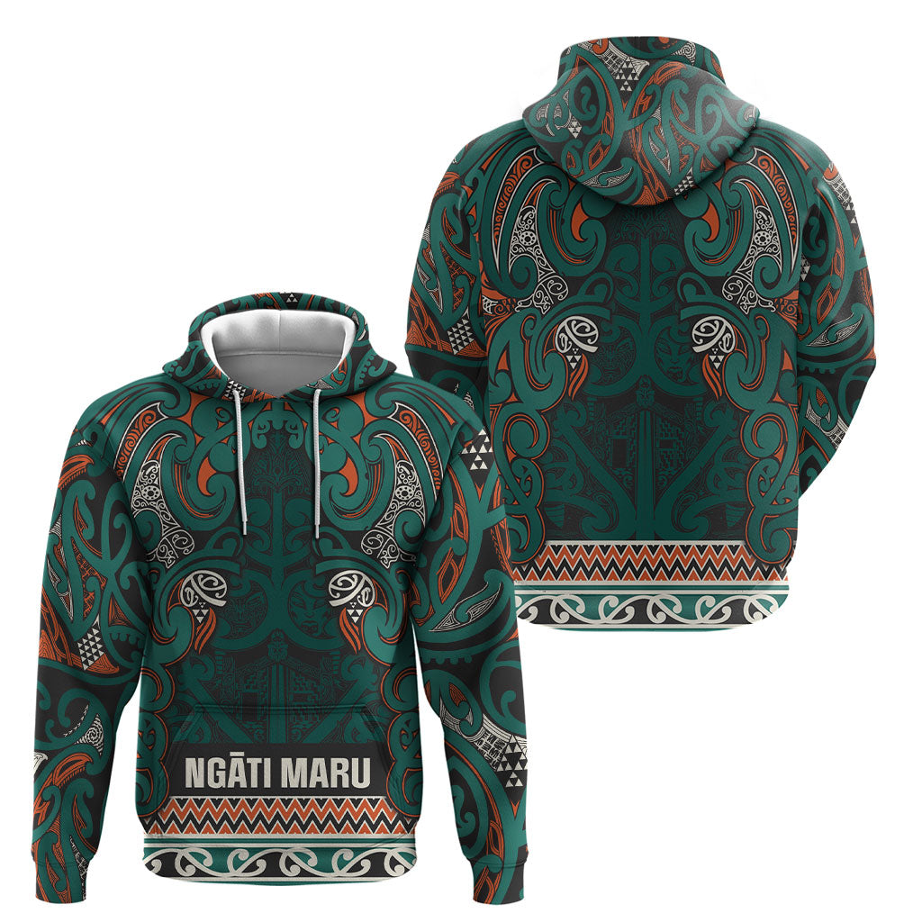 Aotearoa Iwi Ngāti Maru Taranaki Hoodie Maori Wharenui House Tribal Pattern LT9 - Polynesian Pride