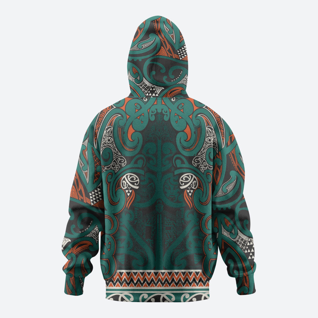 Aotearoa Iwi Ngāti Maru Taranaki Hoodie Maori Wharenui House Tribal Pattern LT9 - Polynesian Pride