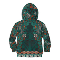 Aotearoa Iwi Ngāti Maru Taranaki Kid Hoodie Maori Wharenui House Tribal Pattern LT9 - Polynesian Pride