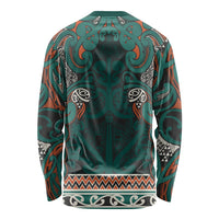Aotearoa Iwi Ngāti Maru Taranaki Long Sleeve Shirt Maori Wharenui House Tribal Pattern LT9 - Polynesian Pride