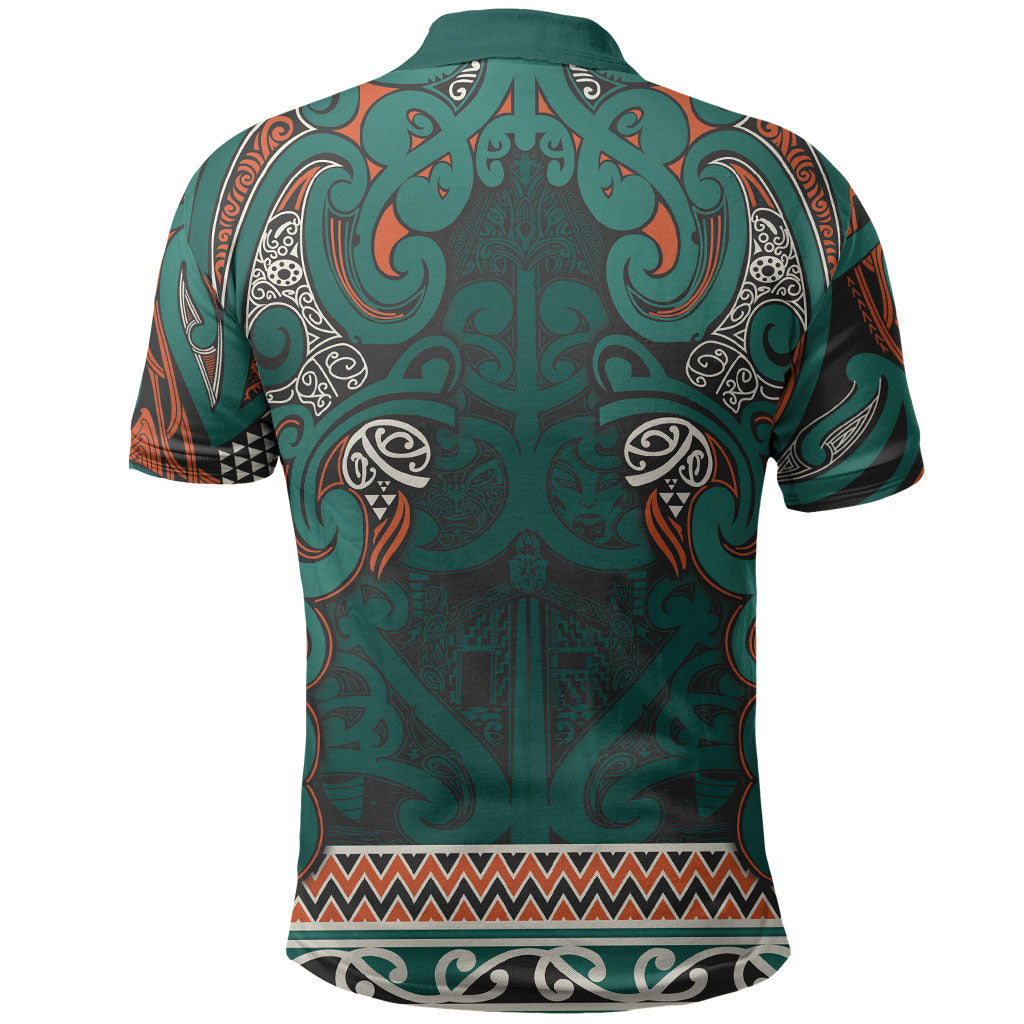 Aotearoa Iwi Ngāti Maru Taranaki Polo Shirt Maori Wharenui House Tribal Pattern LT9 - Polynesian Pride