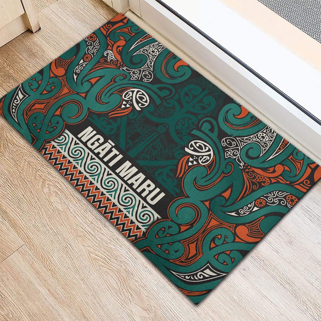 Aotearoa Iwi Ngāti Maru Taranaki Rubber Doormat Maori Wharenui House Tribal Pattern LT9 - Polynesian Pride
