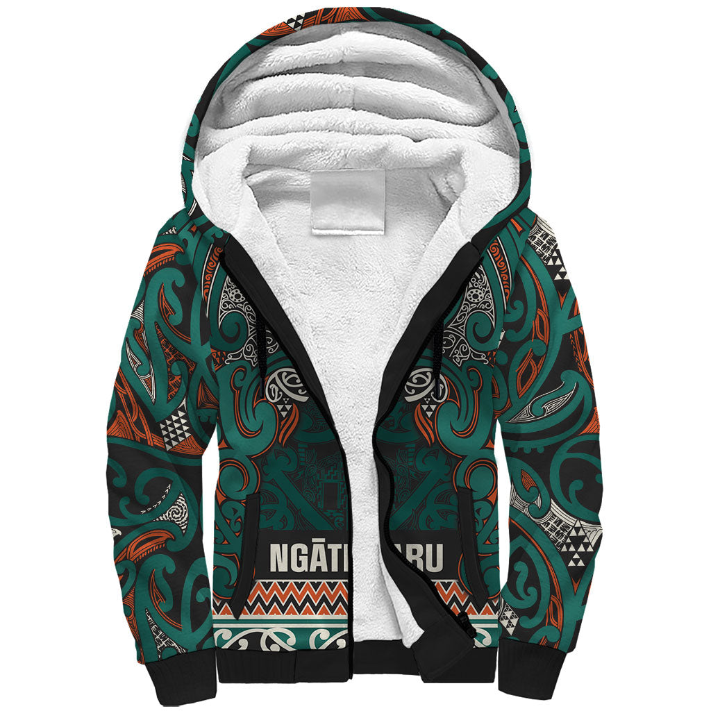 Aotearoa Iwi Ngāti Maru Taranaki Sherpa Hoodie Maori Wharenui House Tribal Pattern