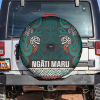Aotearoa Iwi Ngāti Maru Taranaki Spare Tire Cover Maori Wharenui House Tribal Pattern LT9 Deep Teal - Polynesian Pride