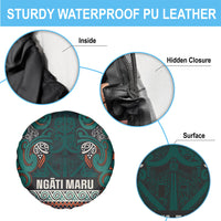 Aotearoa Iwi Ngāti Maru Taranaki Spare Tire Cover Maori Wharenui House Tribal Pattern LT9 - Polynesian Pride