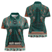 Aotearoa Iwi Ngāti Maru Taranaki Women Polo Shirt Maori Wharenui House Tribal Pattern LT9 - Polynesian Pride