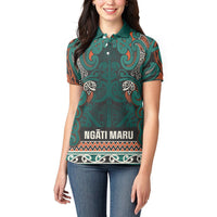 Aotearoa Iwi Ngāti Maru Taranaki Women Polo Shirt Maori Wharenui House Tribal Pattern LT9 - Polynesian Pride