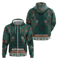 Aotearoa Iwi Ngāti Maru Taranaki Zip Hoodie Maori Wharenui House Tribal Pattern LT9 - Polynesian Pride
