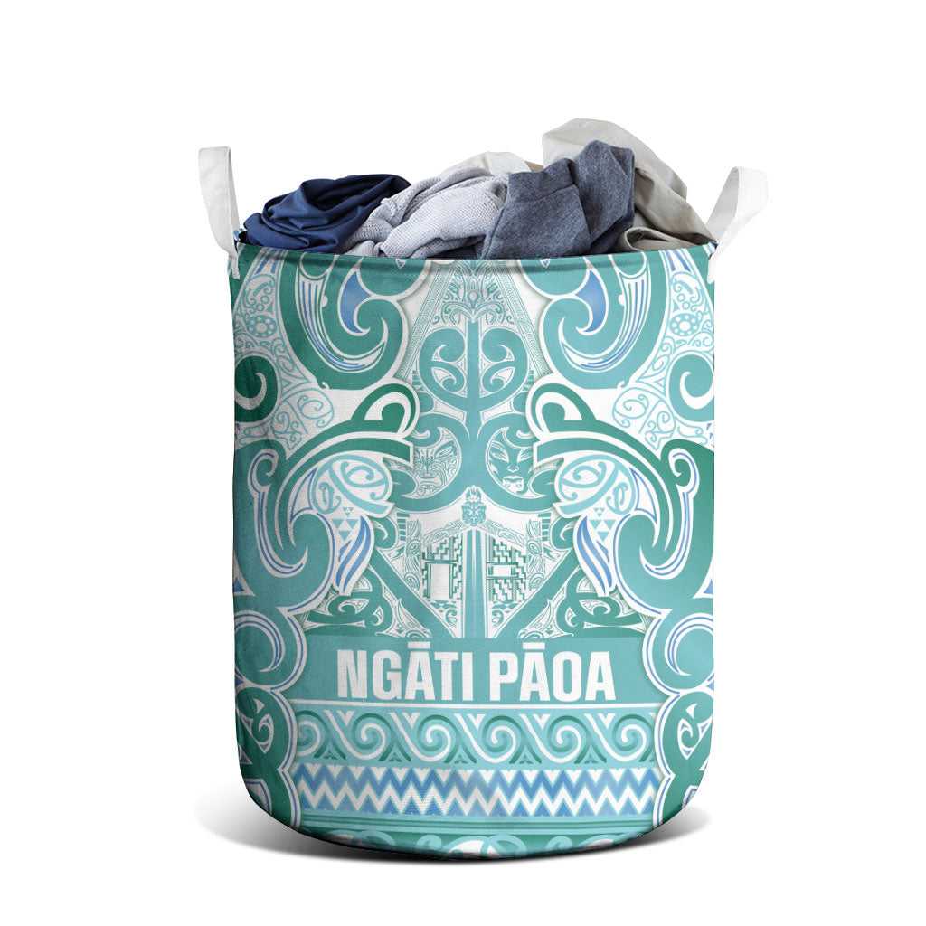 Aotearoa Iwi Ngati Paoa Laundry Basket Maori Wharenui House Tribal Pattern LT9 - Polynesian Pride