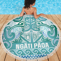 Aotearoa Iwi Ngati Paoa Beach Blanket Maori Wharenui House Tribal Pattern LT9 - Polynesian Pride
