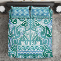 Aotearoa Iwi Ngati Paoa Bedding Set Maori Wharenui House Tribal Pattern LT9 Turquoise - Polynesian Pride
