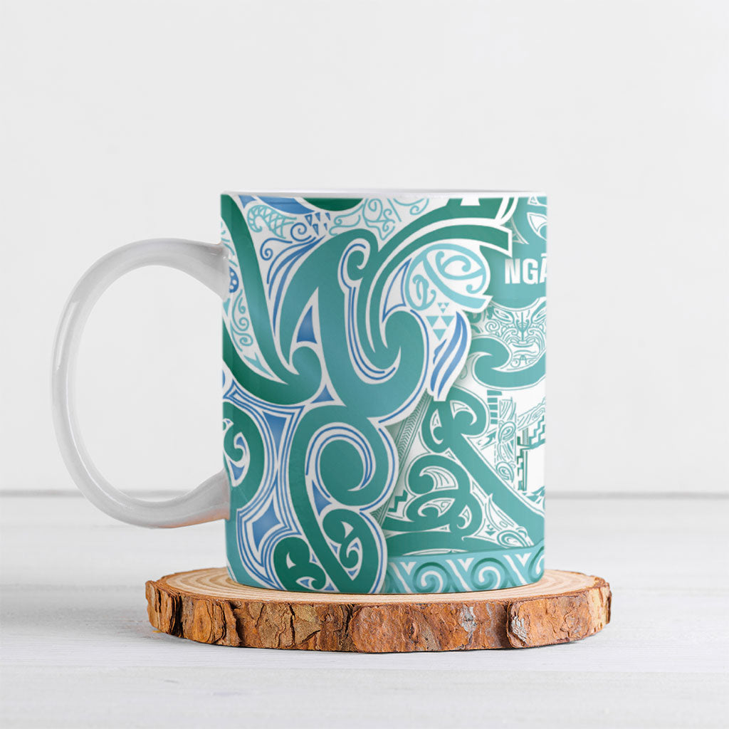 Aotearoa Iwi Ngati Paoa Ceramic Mug Maori Wharenui House Tribal Pattern