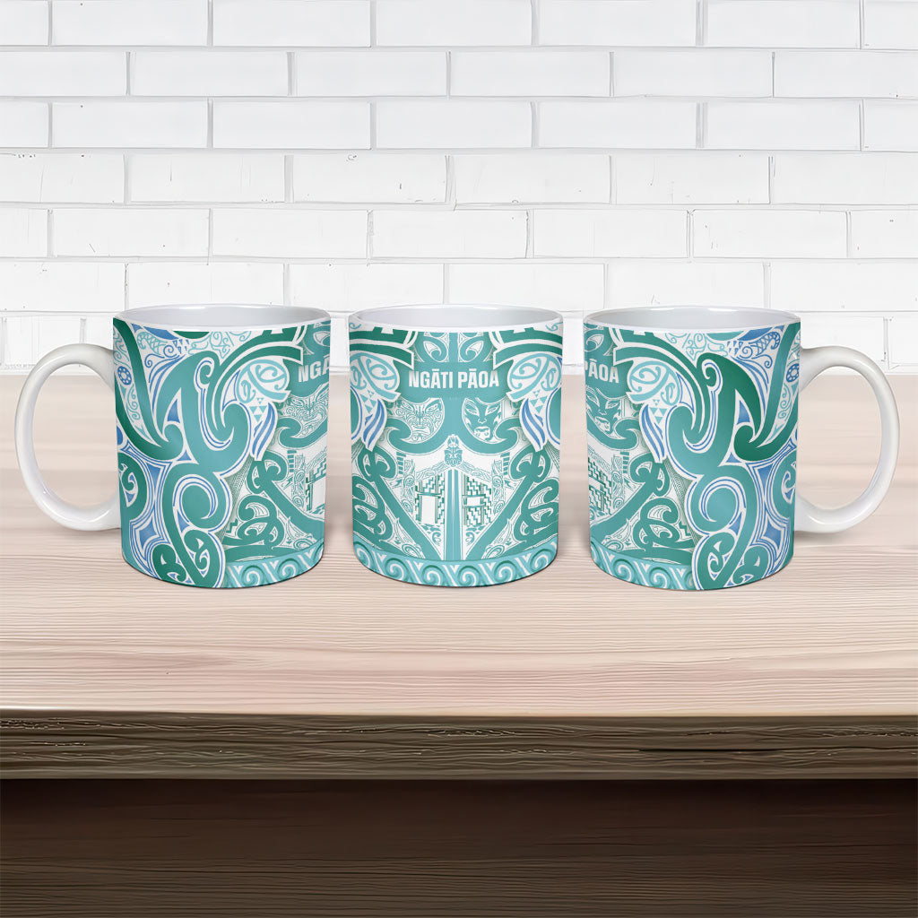 Aotearoa Iwi Ngati Paoa Ceramic Mug Maori Wharenui House Tribal Pattern LT9 - Polynesian Pride