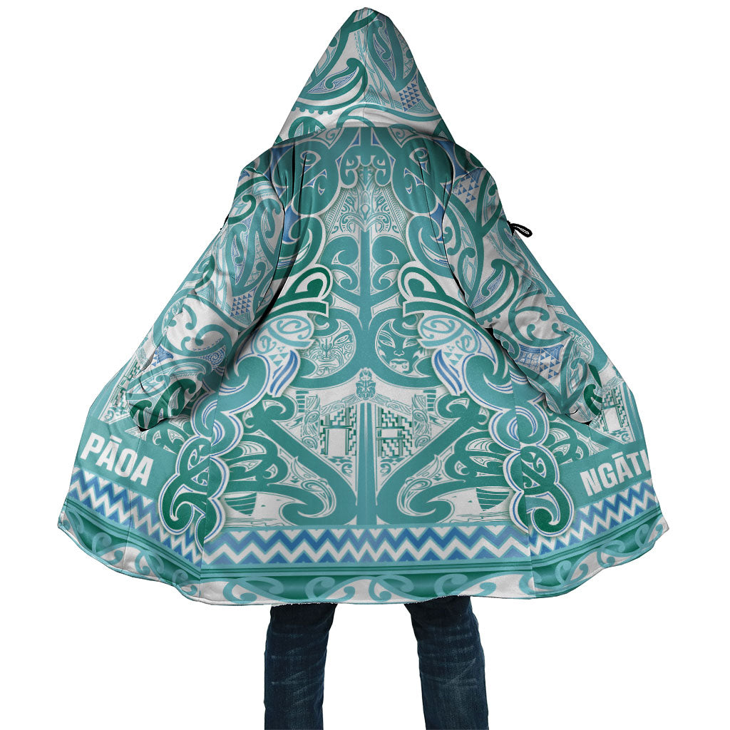 Aotearoa Iwi Ngati Paoa Cloak Maori Wharenui House Tribal Pattern LT9 Unisex Turquoise - Polynesian Pride