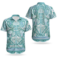 Aotearoa Iwi Ngati Paoa Couples Matching Puletasi and Hawaiian Shirt Maori Wharenui House Tribal Pattern LT9 - Polynesian Pride