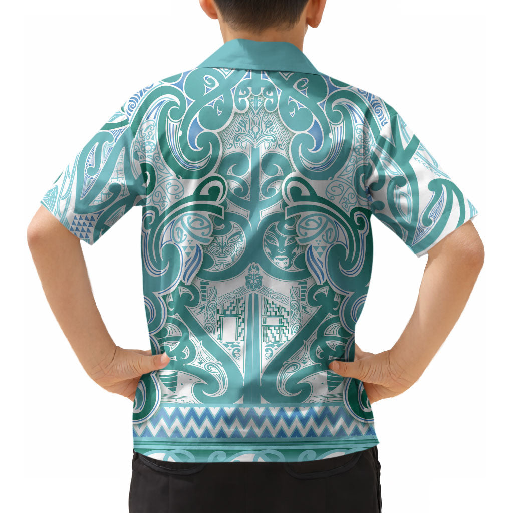 Aotearoa Iwi Ngati Paoa Kid Hawaiian Shirt Maori Wharenui House Tribal Pattern LT9 - Polynesian Pride