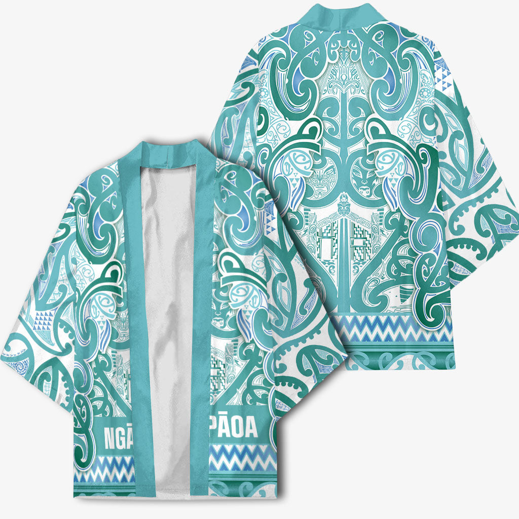 Aotearoa Iwi Ngati Paoa Kimono Maori Wharenui House Tribal Pattern LT9 - Polynesian Pride