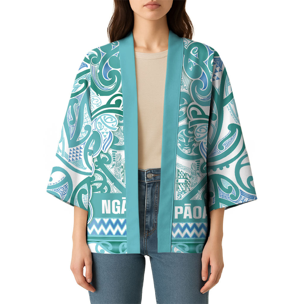 Aotearoa Iwi Ngati Paoa Kimono Maori Wharenui House Tribal Pattern LT9 - Polynesian Pride