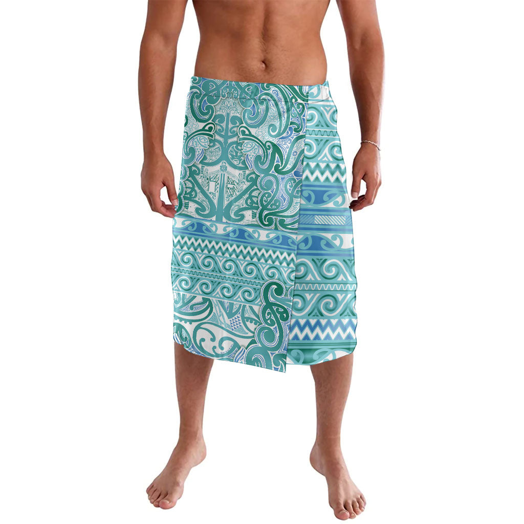 Aotearoa Iwi Ngati Paoa Lavalava Maori Wharenui House Tribal Pattern LT9 Turquoise - Polynesian Pride
