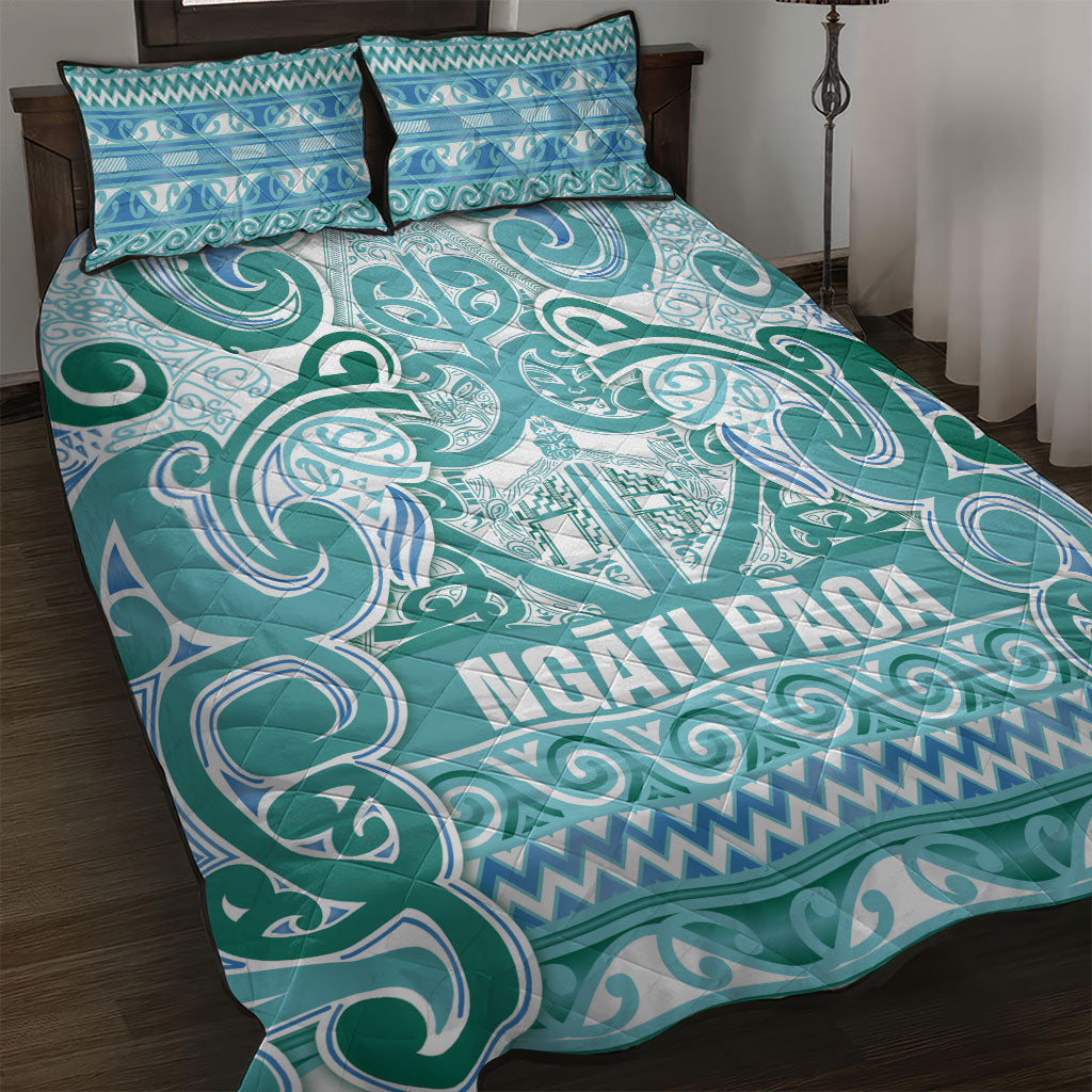 Aotearoa Iwi Ngati Paoa Quilt Bed Set Maori Wharenui House Tribal Pattern LT9 Turquoise - Polynesian Pride