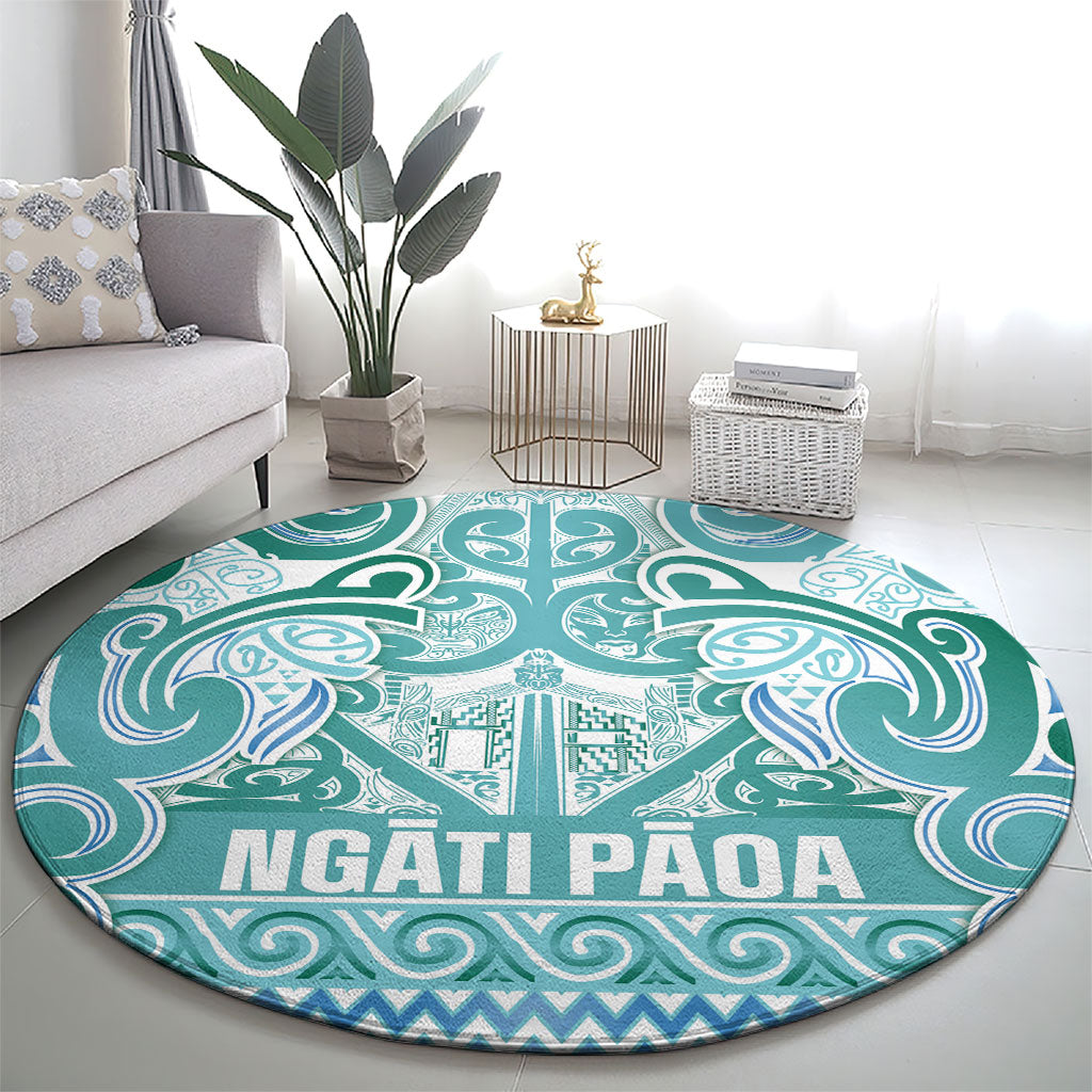 Aotearoa Iwi Ngati Paoa Round Carpet Maori Wharenui House Tribal Pattern LT9 - Polynesian Pride