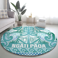 Aotearoa Iwi Ngati Paoa Round Carpet Maori Wharenui House Tribal Pattern LT9 - Polynesian Pride