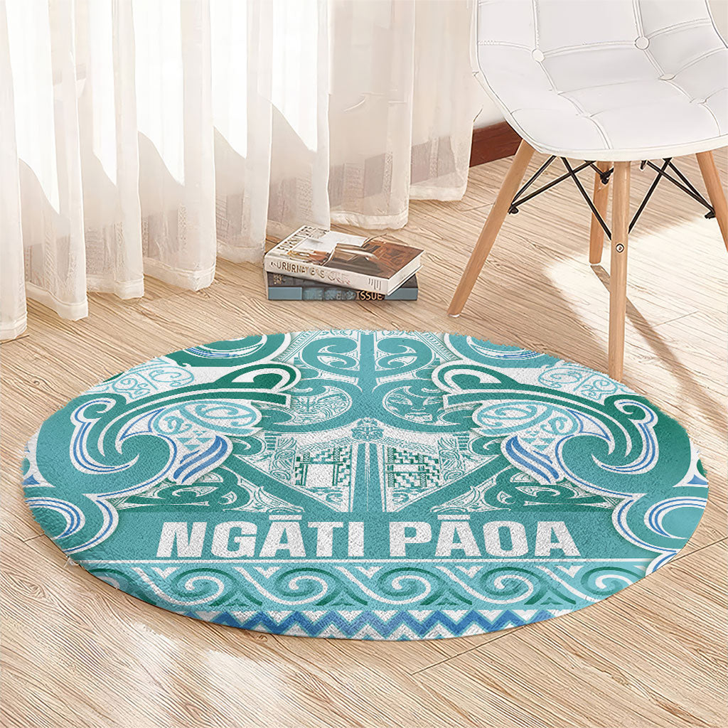 Aotearoa Iwi Ngati Paoa Round Carpet Maori Wharenui House Tribal Pattern LT9 - Polynesian Pride