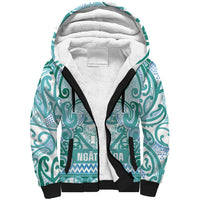 Aotearoa Iwi Ngati Paoa Sherpa Hoodie Maori Wharenui House Tribal Pattern LT9 Unisex Turquoise - Polynesian Pride