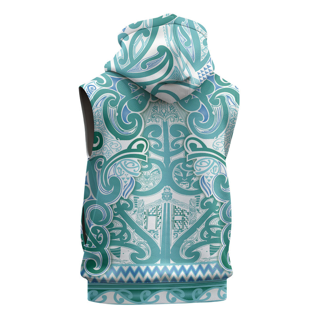 Aotearoa Iwi Ngati Paoa Sleeveless Hoodie Maori Wharenui House Tribal Pattern LT9 - Polynesian Pride