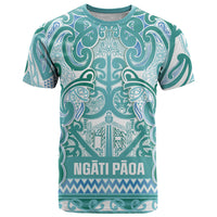 Aotearoa Iwi Ngati Paoa T Shirt Maori Wharenui House Tribal Pattern LT9 Turquoise - Polynesian Pride
